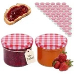 Relaxdays Einmachgl&auml;ser Set 220 ml Twist Off Wei&szlig;,Rot,Transparent