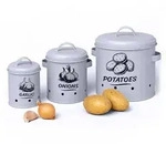 Relaxdays Kartoffel Aufbewahrungsbox 3er Set Schwarz,Grau