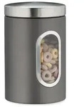 Relaxdays 6x Vorratsdose mit Sichtfenster grau Silber,Transparent,Grau