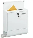 Relaxdays Briefkasten mit Zeitungsfach Wei&szlig;