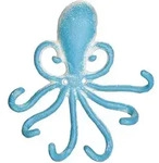 Relaxdays Wandhaken Oktopus Wei&szlig;,Hellblau