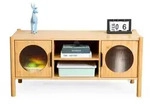 Relaxdays TV Lowboard mit 2 T&uuml;ren Hellbraun