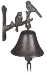 Relaxdays T&uuml;rglocke Gusseisen Vogel Dunkelbraun