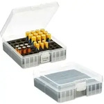 Relaxdays Batteriebox 2er Set Schwarz,Transparent