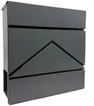 Relaxdays Metall Briefkasten mit Zeitungsfach Anthrazit