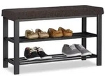 Relaxdays Schuhbank mit Polster Dunkelbraun,Schwarz