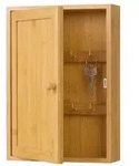 Relaxdays Wand Schl&uuml;sselkasten aus Bambus Hellbraun