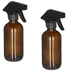 Relaxdays Spr&uuml;hflasche Glas 230ml 2er Set Braun