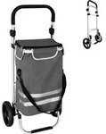 Relaxdays Klappbarer Einkaufstrolley 45 l Schwarz,Silber,Grau