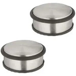 Relaxdays Edelstahl T&uuml;rstopper im 2er Set Schwarz,Silber