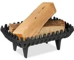Relaxdays Kaminrost mit Standf&uuml;&szlig;en Schwarz