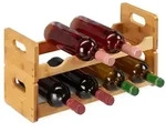 Relaxdays 2 x Weinregal f&uuml;r je 8 Flaschen Hellbraun