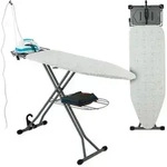 Relaxdays B&uuml;gelbrett 115 x 39 cm Wei&szlig;,Schwarz,Grau