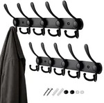 Relaxdays Garderobenleiste 2er Set Schwarz