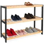 Relaxdays Schuhregal aus Bambus Hellbraun,Schwarz