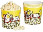 Relaxdays Popcorn Eimer wiederverwendbar 6er Set Wei&szlig;,Gelb,Rot