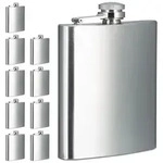 Relaxdays Flachmann 10er Set 200ml Silber