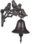 Relaxdays T&uuml;rglocke Gusseisen V&ouml;gel Dunkelbraun