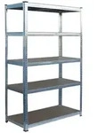 Relaxdays Schwerlastregal mit 5 Ebenen bis 875 kg Hellbraun,Silber