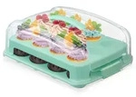 Relaxdays Muffin Transportbox f&uuml;r 24 St&uuml;ck Transparent,T&uuml;rkis