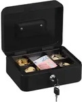 Relaxdays Abschlie&szlig;bare Geldkassette Schwarz,Silber