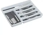 Relaxdays 2 x Besteckkasten f&uuml;r Schubladen Wei&szlig;,Grau