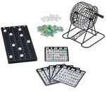 Relaxdays Bingo-Spiel Set f&uuml;r Kinder & Erwachsene Wei&szlig;,Schwarz