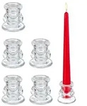 Relaxdays Stabkerzenhalter aus Glas 6er Set Transparent