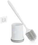 Relaxdays Toilettenb&uuml;rste mit Wandhalterung Wei&szlig;,Grau