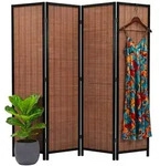 Relaxdays Bambus Paravent Braun