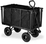 Relaxdays Hoher Handwagen f&uuml;r den Garten Schwarz