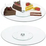 Relaxdays Drehbare Tortenplatte im 2er Set Transparent