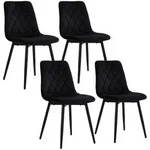 Relaxdays Samt Esszimmerstuhl Set Schwarz