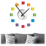 Relaxdays Wanduhr DIY bunt Gelb,Schwarz,Silber