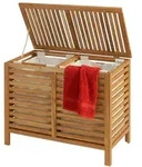 Relaxdays W&auml;schesammler 150 l mit 2 F&auml;chern Hellbraun