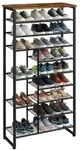 Relaxdays Schuhregal Metall & MDF 10 Ebenen Braun,Schwarz