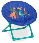 Relaxdays Faltbarer Moonchair f&uuml;r Kinder Blau,Braun,T&uuml;rkis