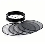 Relaxdays Gartensieb 5 Eins&auml;tze &Oslash; 30 cm Schwarz