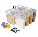 Relaxdays Vorratsdosen Set luftdicht 3,7 Liter Schwarz,Transparent