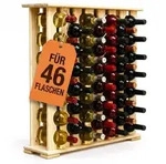 Relaxdays Weinregal Kiefernholz 46 Flaschen Hellbraun