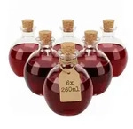 Relaxdays Glasflaschen mit Korken 6er Set Hellbraun,Transparent