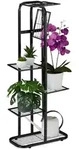 Relaxdays Metall Blumentreppe 6 Etagen Schwarz