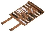 Relaxdays Backgammon zum Aufrollen Wei&szlig;,Braun,Schwarz