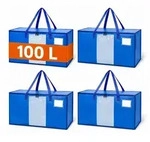 Relaxdays Umzugstasche 100 Liter Blau,Transparent