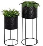 Relaxdays Metall Blumenst&auml;nder 2er Set Schwarz