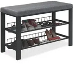 Relaxdays Schuhbank mit Polster Anthrazit,Schwarz