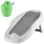 Relaxdays Baby-Badehilfe Set mit Haarwaschbecher Wei&szlig;,Grau,Gr&uuml;n