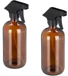 Relaxdays 8 x Spr&uuml;hflasche Glas Braun Braun,Schwarz