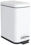 Relaxdays Bad M&uuml;lleimer 5 l Softclose Wei&szlig;,Schwarz,Silber