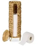 Relaxdays Toilettenpapier Aufbewahrung 4 Rollen Hellbraun